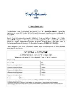 Scheda di adesione [] - Confartigianato Udine