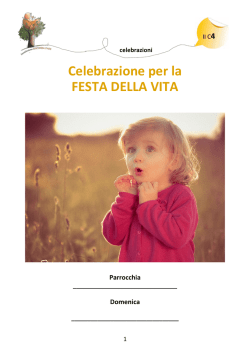 Celebrazione per la FESTA DELLA VITA