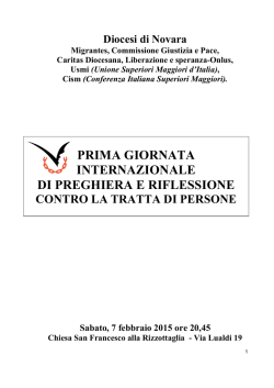 Ricordiamo che l`8 febbraio si celebra la Prima giornata