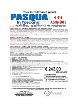 Pasqua in Toscana - Cral Agenzia Entrate Abruzzo