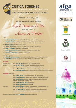 Scarica la locandina - Fondazione AIGA Tommaso Bucciarelli