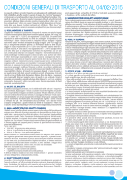 CONDIZIONI GENERALI DI TRASPORTO AL 04/02/2015