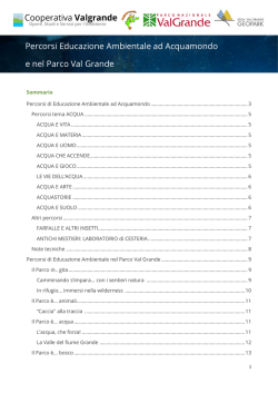 Proposte didattiche - Parco Nazionale Val Grande