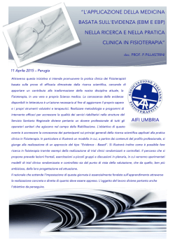 L\`applicazione della medicina basata sull\`evidenza in fisioterapia