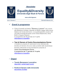 Gennaio/febbraio - Universit&agrave; degli Studi di Ferrara