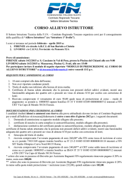 S.I.T. -Corso allievo Istruttore Firenze-Livorno
