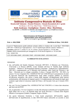 Aggiudicazione definitiva - Istituto Comprensivo Statale di Diso