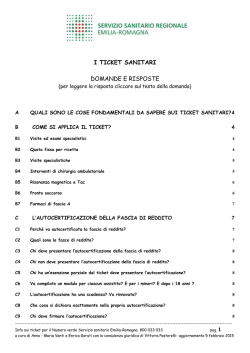 I ticket sanitari - Salute Emilia-Romagna - Regione Emilia
