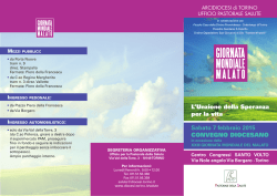 Pieghevole convegno diocesano per Giornata mondiale malato 2015
