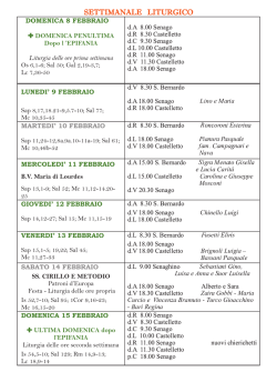 SETTIMANALE LITURGICO