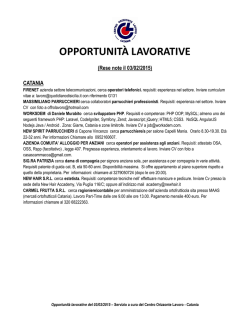 OPPORTUNIT&Agrave; LAVORATIVE