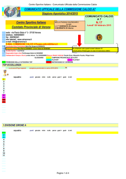 Comunicato 17 del 09/02/2015