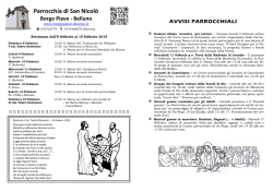 Avvisi della settimana. - parrocchia di san nicolo` di borgo piave