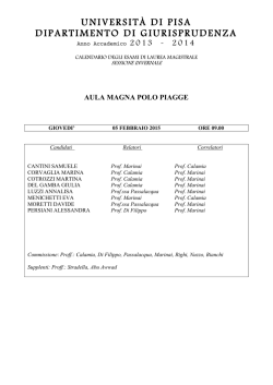 Calendario Laurea MagistraleFEBBRAIO2015