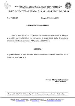 Decreto pubblicazione GRAD. di ISTITUTO II fascia personale ATA