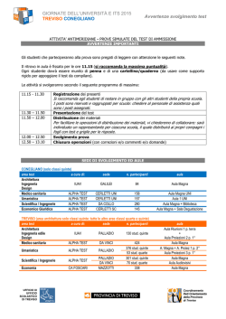 AVVERTENZE IMPORTANTI PER IL TEST - GU 2015