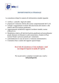 INFORTUNISTICA STRADALE