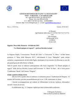 La Shoah spiegata ai ragazzi&rdquo; &ndash; prof.ssa Recchia Luciani