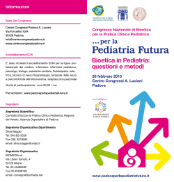 Bioetica in Pediatria: questioni e metodi