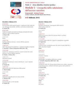 Modulo 5 - L`ecografia nella valutazione dell`accesso vascolare