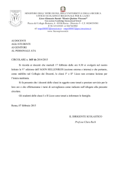 AI DOCENTI AGLI STUDENTI AI GENITORI AL