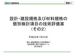 設計・建設規格及び材料規格の 個別検討項目の