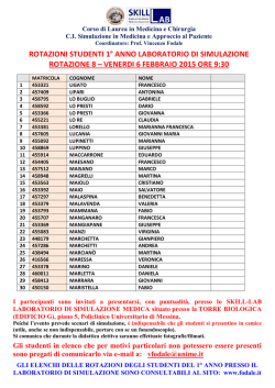 rotazioni studenti 1&deg; anno laboratorio di simulazione rotazione 8