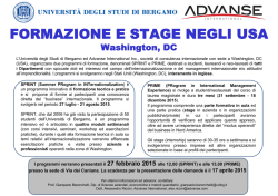 formazione e stage negli usa - Universit&agrave; degli studi di Bergamo