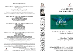 La flute enchant&eacute;e Sabato 21 febbraio, ore 17:00 Luca Truffelli, flauto