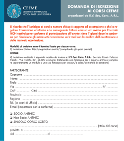 CEFME Scheda Iscrizione - BTI Biotechnology Institute