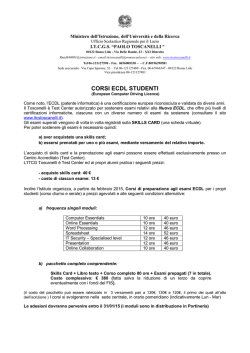 CORSI ECDL STUDENTI - I.T.C.S. Toscanelli