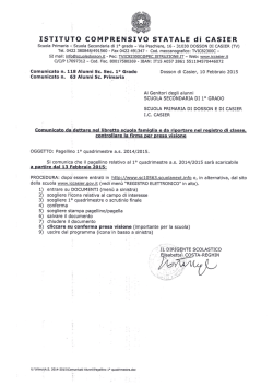 Pagellino 1&deg; quadrimestre a.s. 2014/2015