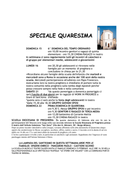 avvisi settimanali - Parrocchia di Caselle