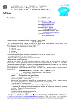 Bando gara Campo Scuola classi primaria