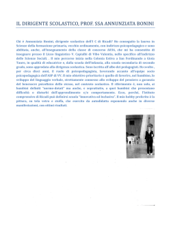 Chi &egrave; il Dirigente Scolastico - Istituto Comprensivo di Ricadi