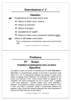 Esercitazione n&fnof; 2 Obiettivi Problema Scopo Specifica