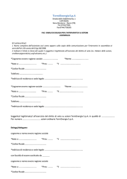 Modulo di delega per Assemblea Straordinaria