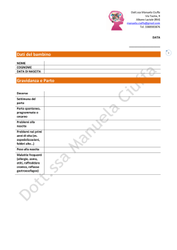 raccolta anamnestica per il primo colloquio con la logopedista