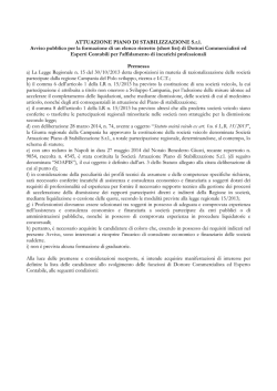 nuova riapertura avviso commercialisti ed esperti