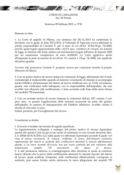 sentenza 9 febbraio 2015 n. 5736