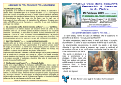 La settimana - Parrocchia di S. Lorenzo in S. Pietro