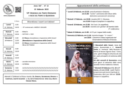 Appuntamenti della settimana - Parrocchia San Paolo Apostolo