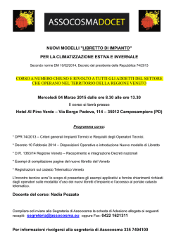 Corso Libretto impianti Veneto