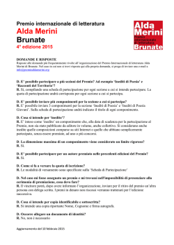 Domande Frequenti - Premio Letterario Alda Merini