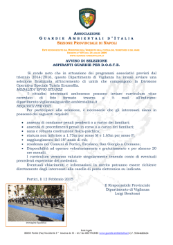 Avviso di selezione - Guardie Ambientali d`Italia