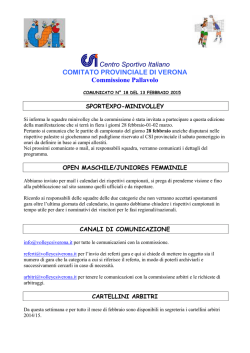 Comunicato 18 del 13/02/2015