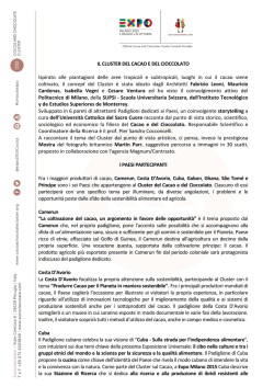IL CLUSTER DEL CACAO E DEL CIOCCOLATO Ispirato alle
