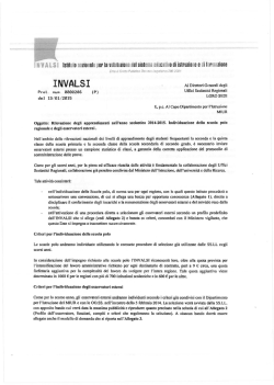 nota INVALSI prot. n. 286 del 15 gennaio 2015 avente ad oggetto