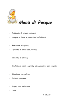 Menù di Pasqua - Trattoria Brianzola
