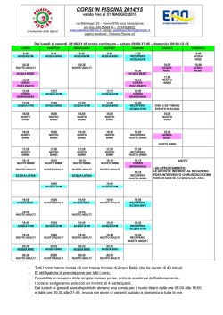 CORSI IN PISCINA 2014/15 - L`evoluzione della specie